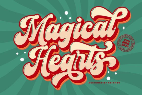 Magical Hearts: A Retro Script Font for Timeless Design